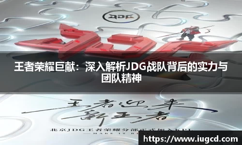 王者荣耀巨献：深入解析JDG战队背后的实力与团队精神